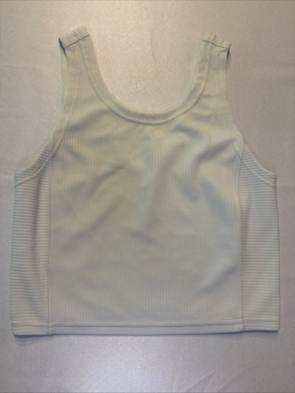 Lululemon Shirt Ribbed White V-Neck Crop Tank Top Light Support Size S/4 - Picture 2 of 5